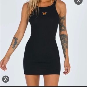 Princess Polly ribbed black dress